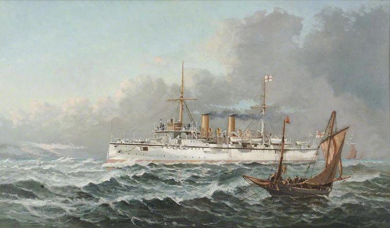 Henry J. Morgan HMS 'Bonaventure' oil painting picture